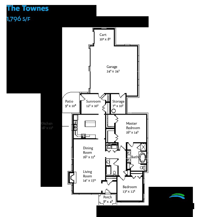 A detailed floor plan of a residential home with labeled rooms and dimensions.