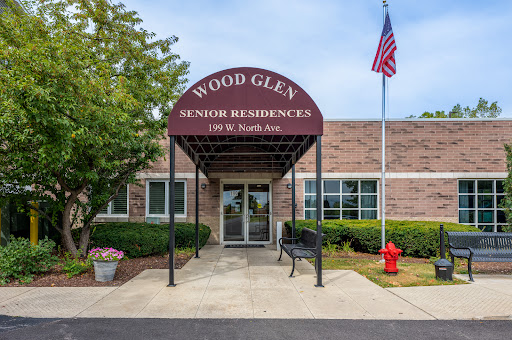 Entrance of Wood Glen Senior Residence, showcasing a welcoming environment for seniors.