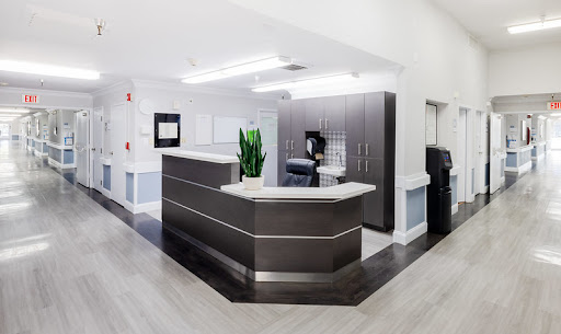 A modern reception area with a sleek design and comfortable atmosphere.