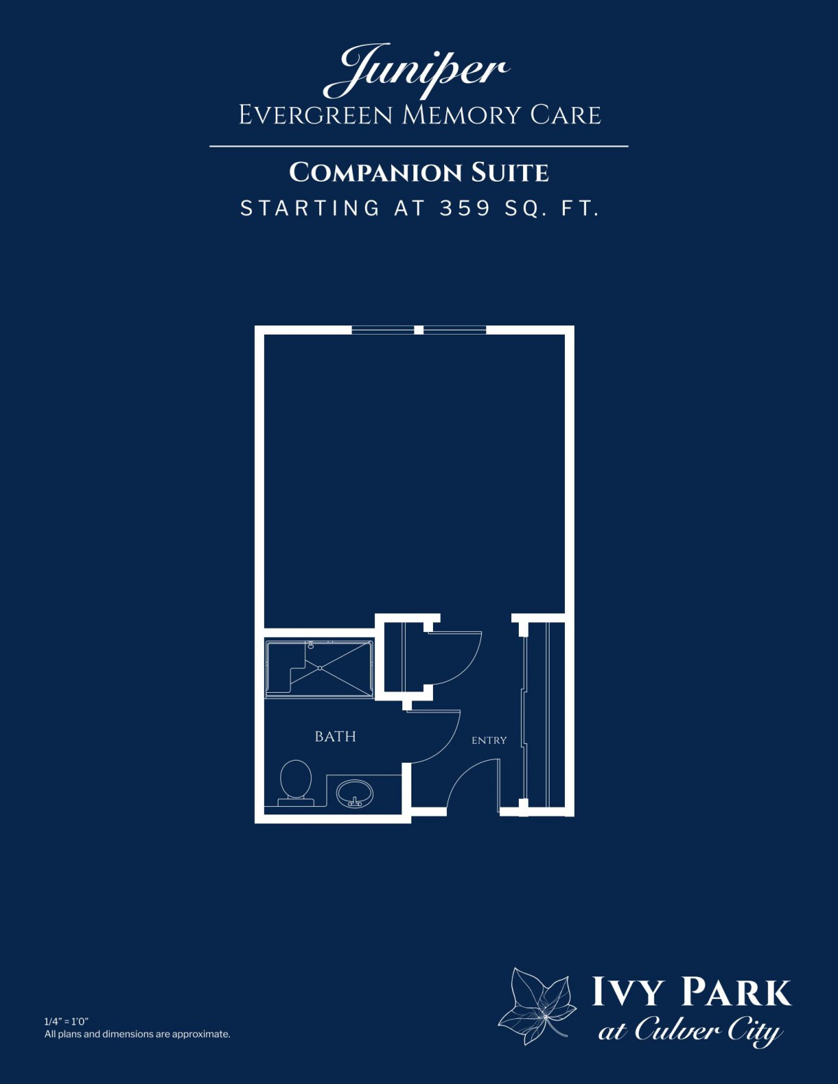 Companion Suite Floor Plan Starting at 359 Sq. Ft.