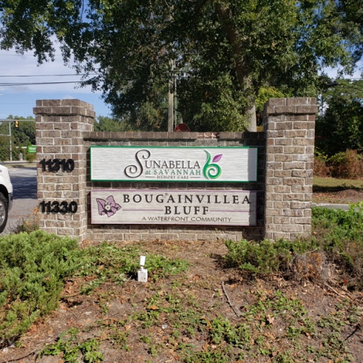 Entrance sign for Bougainvillea Bluff community.