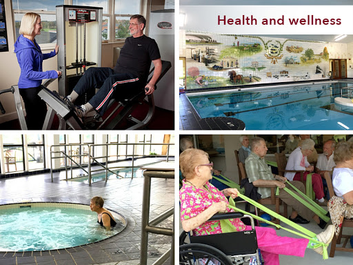 Exploring various health and wellness activities for seniors, including exercise machines, aquatic therapy, and strength training.
