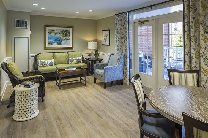 A cozy living room with comfortable seating and stylish decor.