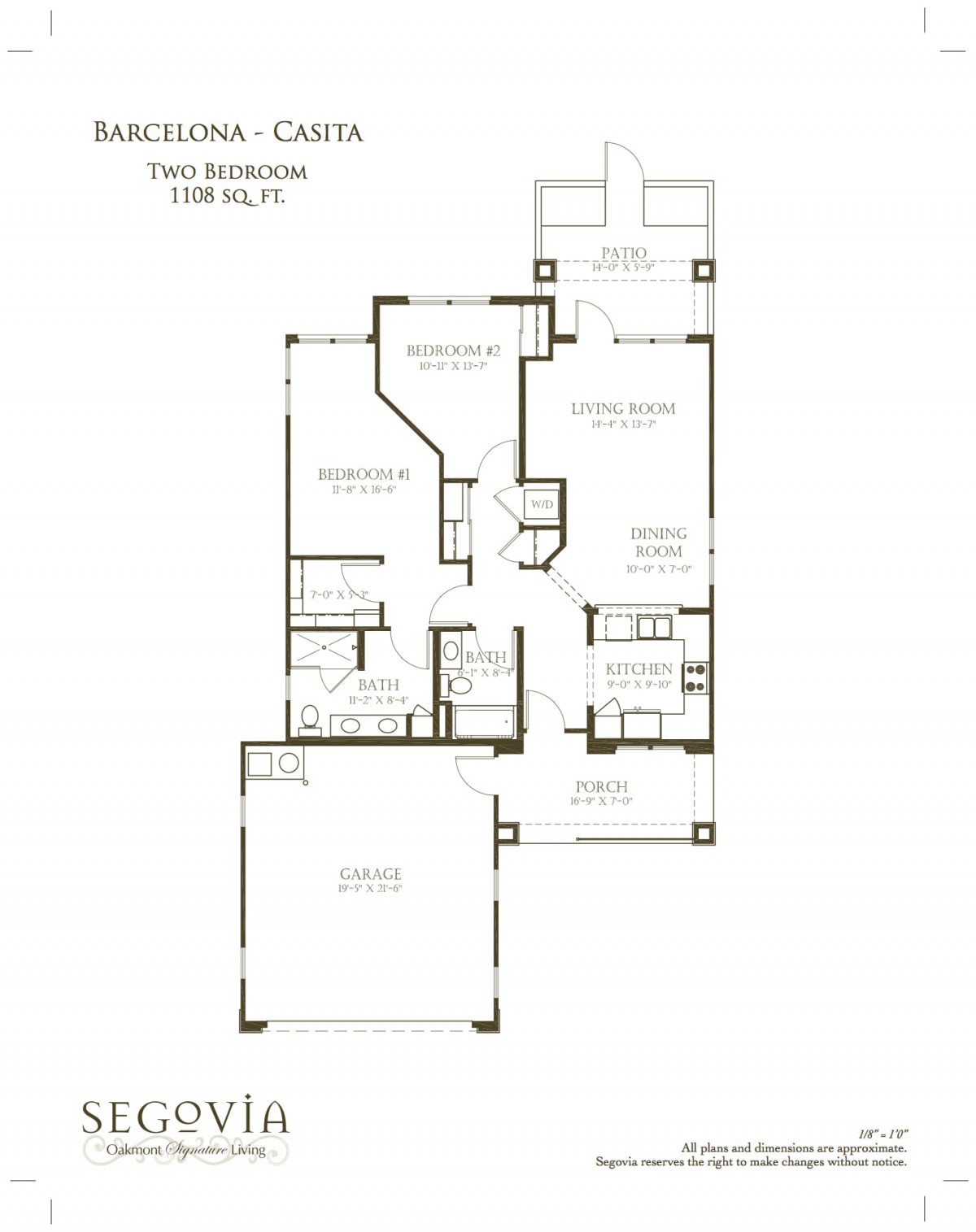 A detailed floor plan of a two-bedroom apartment with labeled rooms.