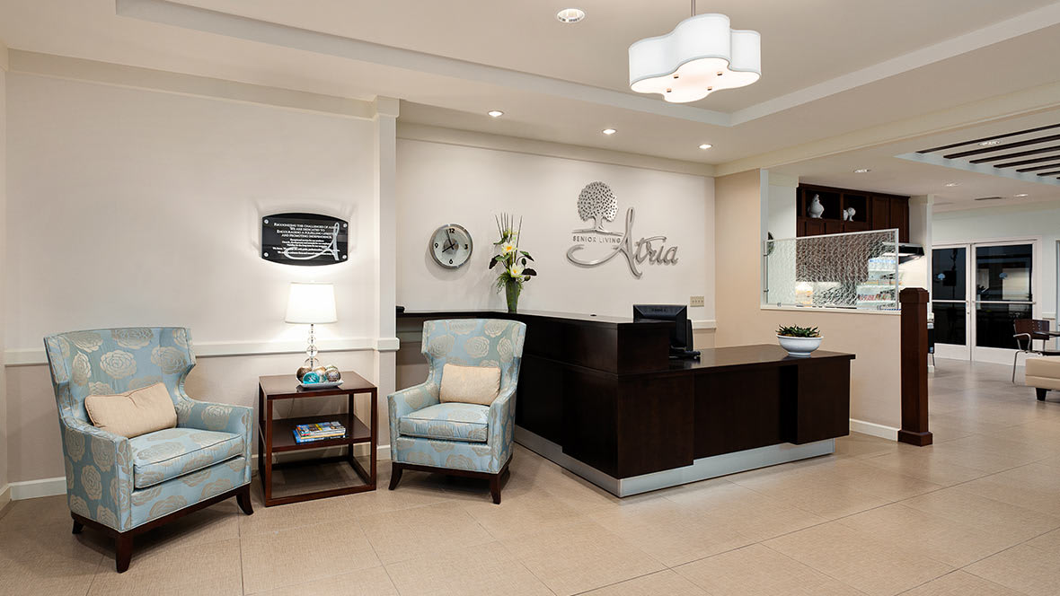 A modern and inviting reception area with comfortable seating and stylish decor.