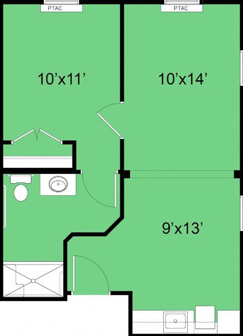 A floor plan showing room dimensions and layout.