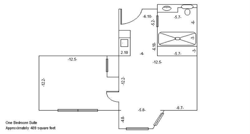 A detailed floor plan showing the layout and dimensions of a room.
