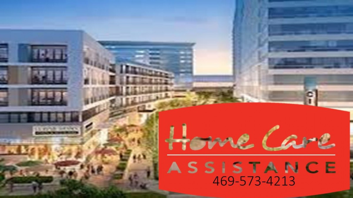 An urban landscape with modern buildings and a bustling plaza.