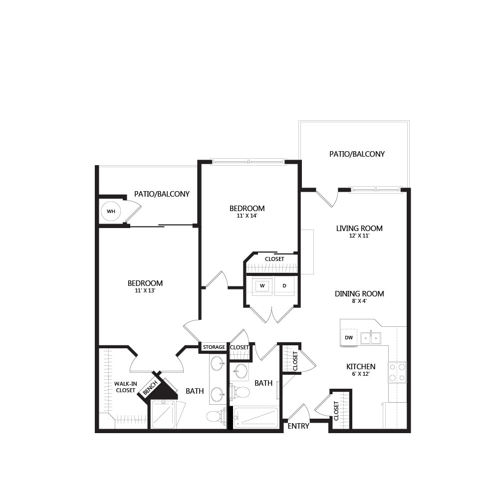 A detailed architectural floor plan showing the layout of various rooms.