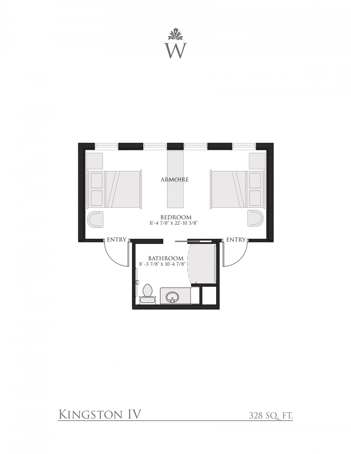 Detailed floor plan of a small building layout showing room arrangement and design.
