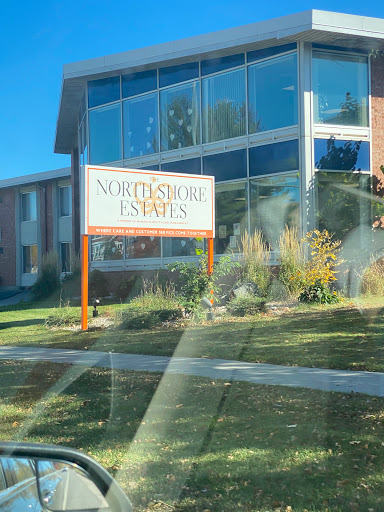 The exterior view of Northstore Estates with a clear sign indicating the name.