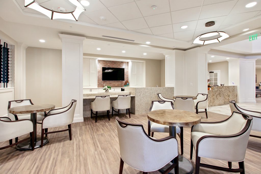 A modern lounge area with stylish seating and elegant decor.