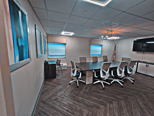A modern conference room equipped for meetings and collaboration.