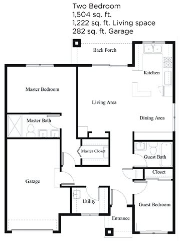 A detailed floor plan illustrating the layout of a house with labeled rooms and areas.