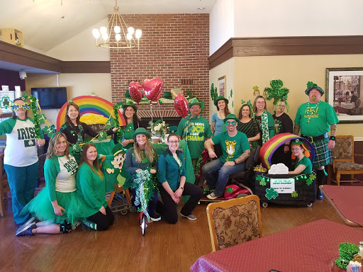 A lively St. Patrick's Day celebration with friends and decorations.