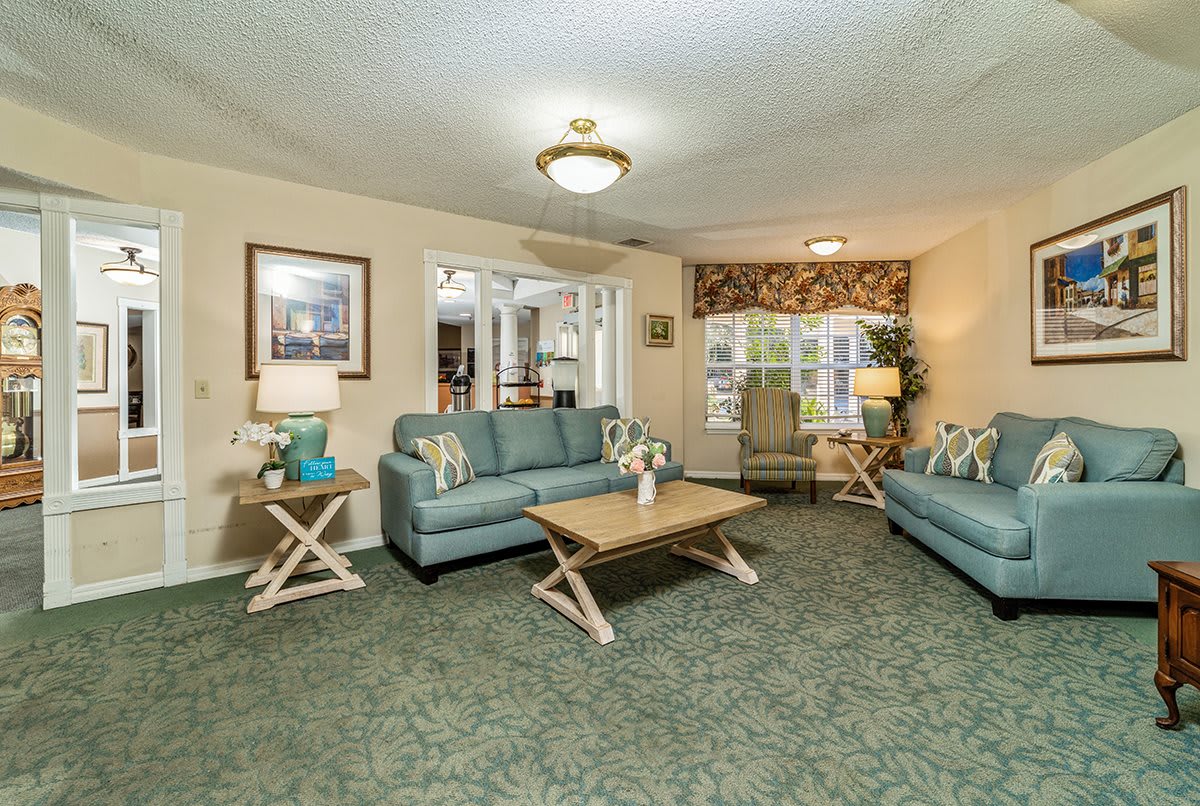 Spacious living room with comfortable seating and elegant decor.