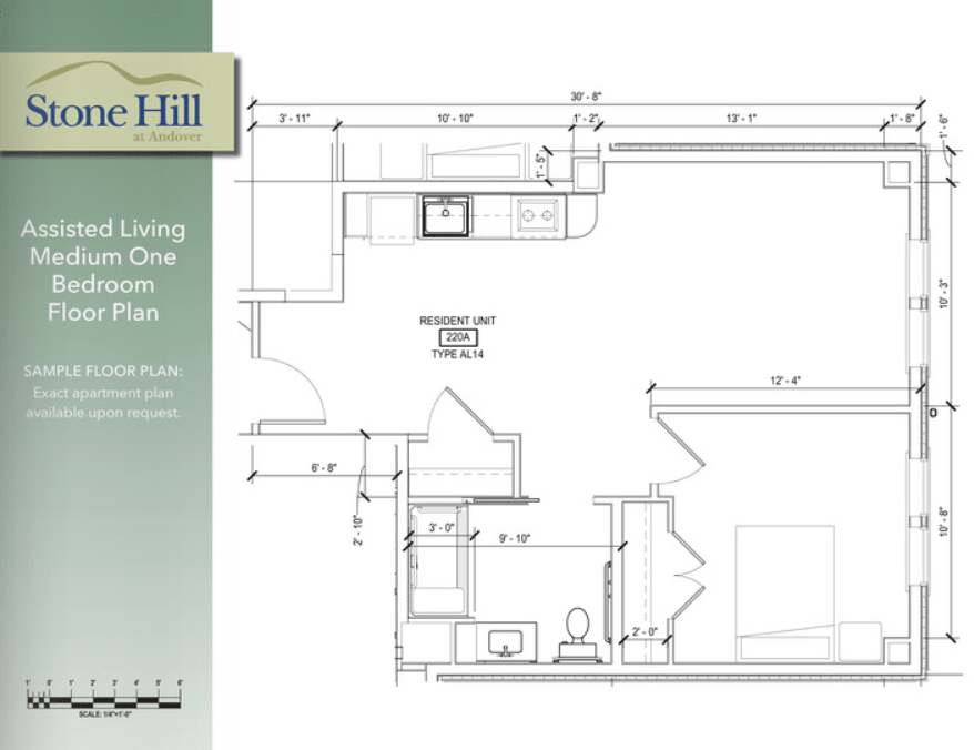 This is a detailed floor plan showcasing the layout of a living space with dimensions and room placements.