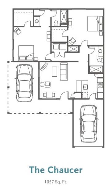 A detailed floor plan showing the layout of a house with garages, living areas, and rooms.