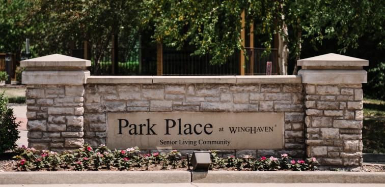 Entrance sign for Park Place senior living community.