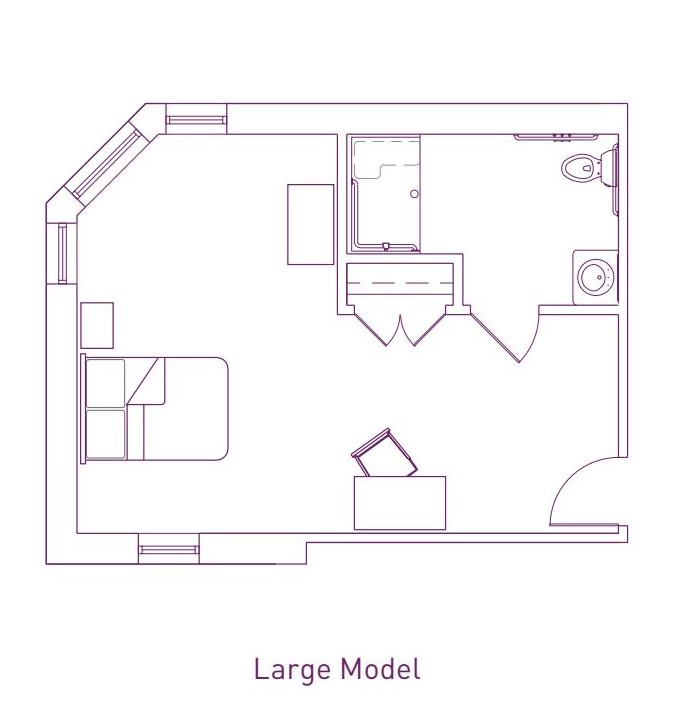Blueprint showing the layout of a large model room.