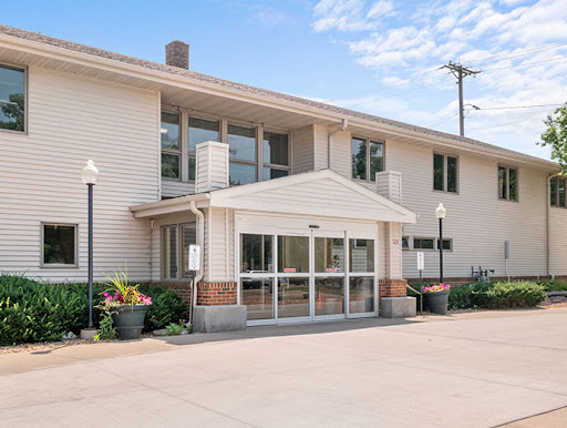 The modern entrance of a bright, welcoming building.