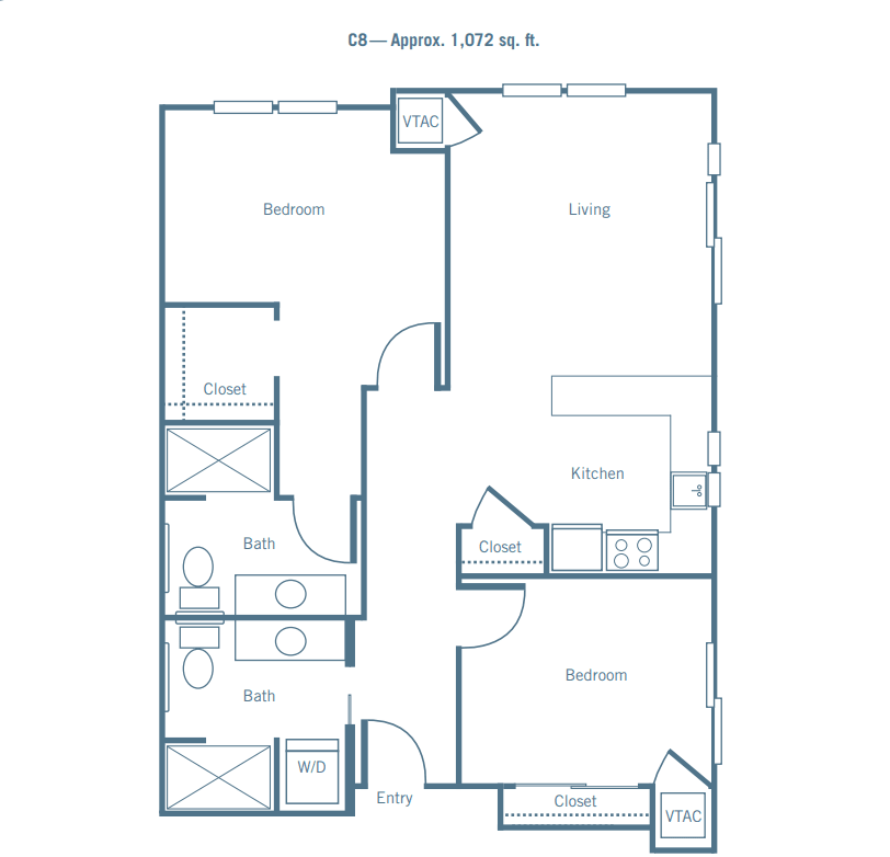 A detailed floor plan of an apartment showing rooms and their layout.