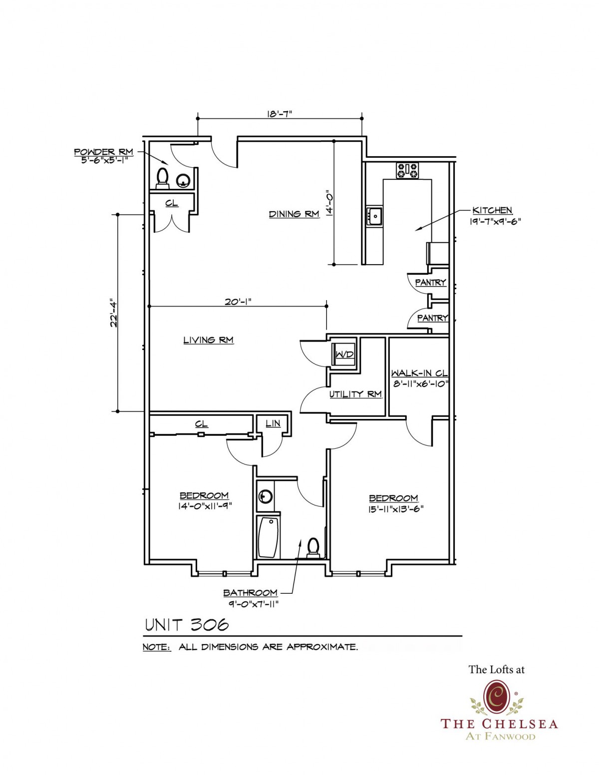 Blueprint layout of a residential unit featuring rooms and dimensions.