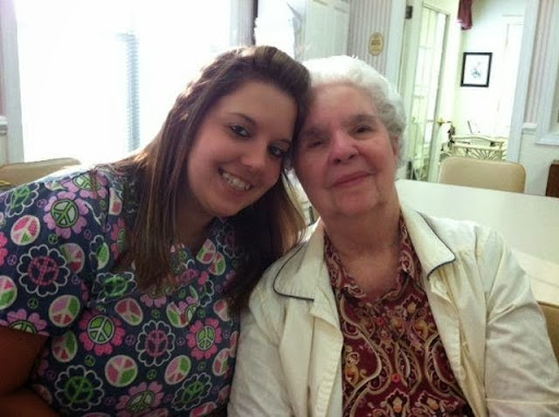 A joyful moment shared between two generations.