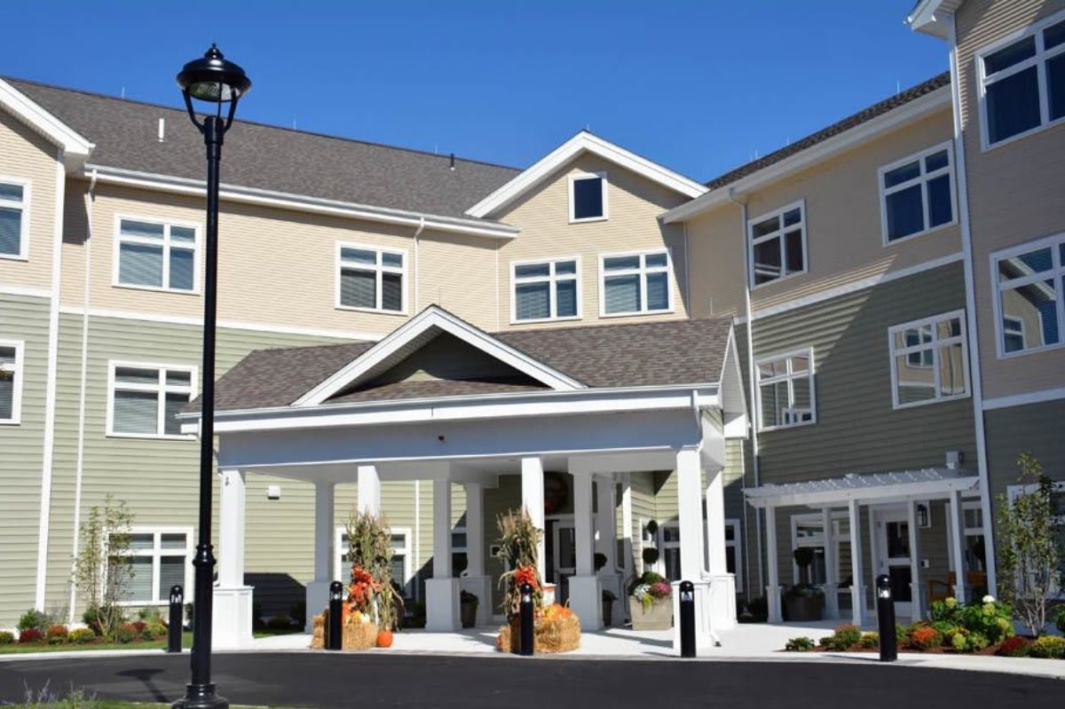 A modern residential building with a welcoming entrance.
