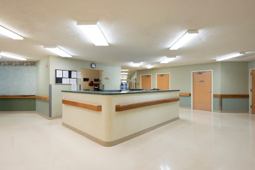 A clean and organized hospital reception area, showcasing a welcoming environment for patients.