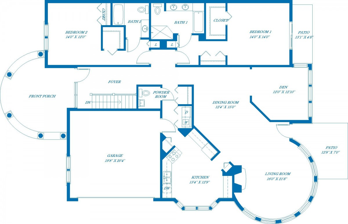 A detailed floor plan of a residential home, showcasing the layout of various rooms and spaces.