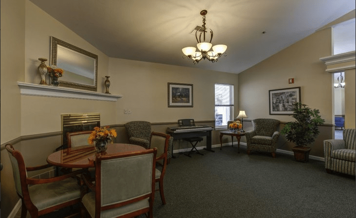 Cozy living room with comfortable seating and elegant decor.