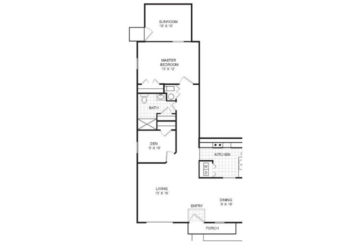 A detailed floor plan showing the layout of an apartment.