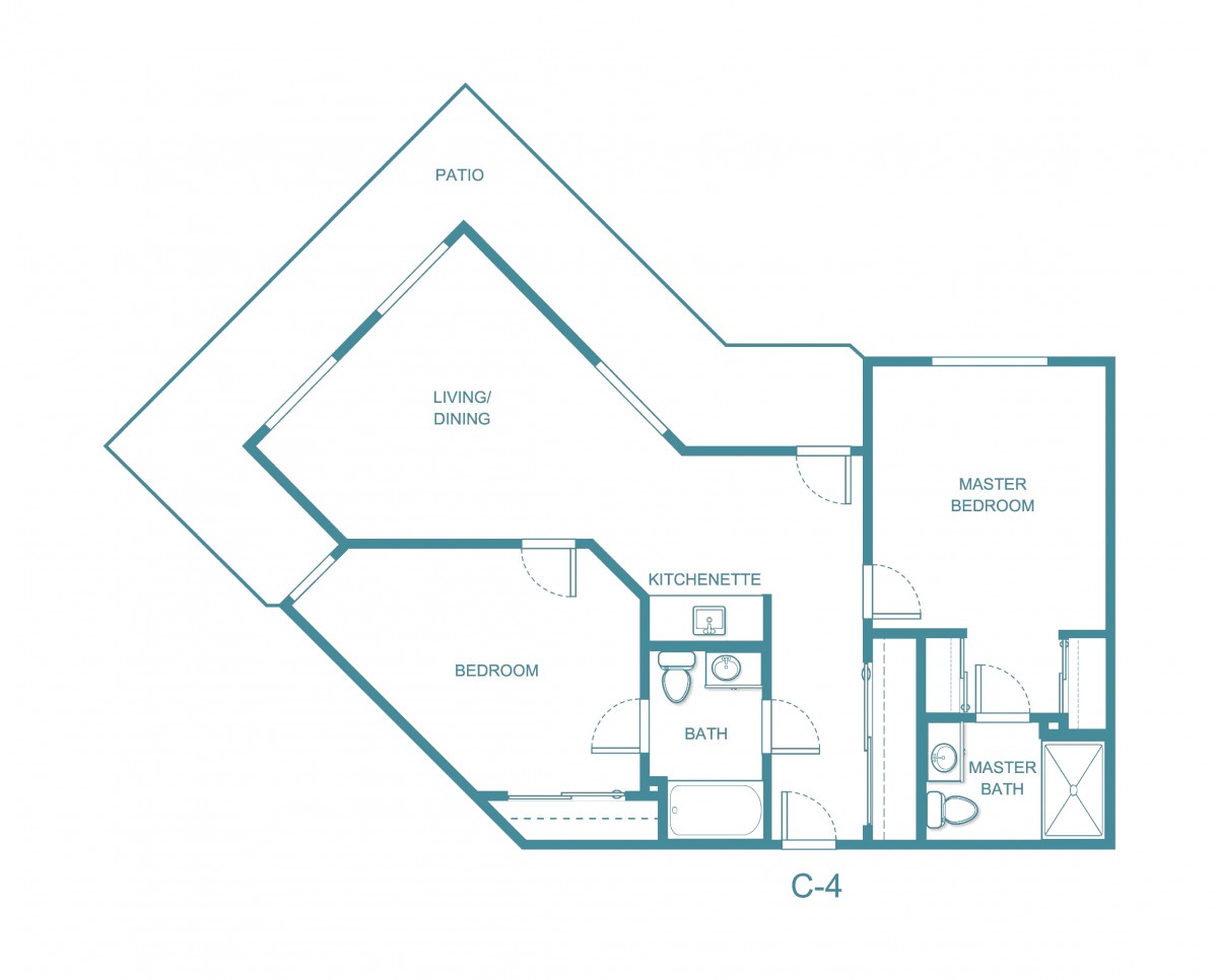 Blueprint of an apartment floor plan detailing room layouts and dimensions.