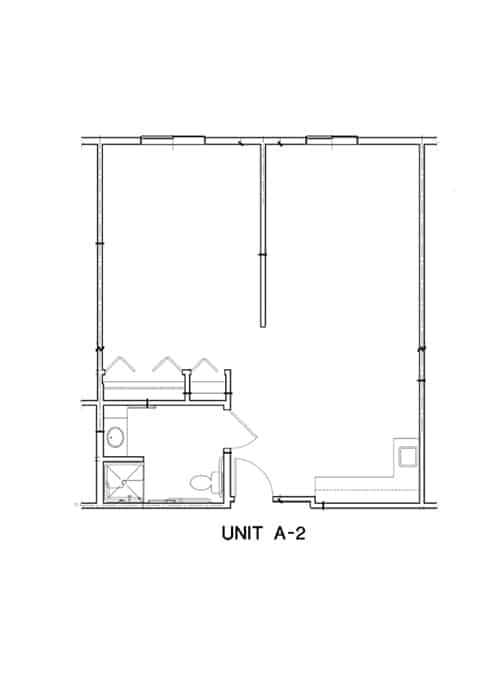 Blueprint of Unit A-2 showing the layout and design.