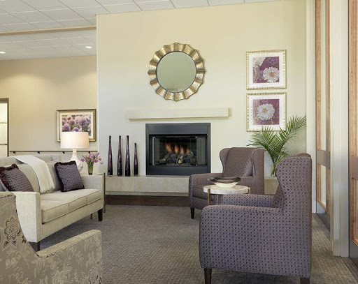 A cozy and inviting living room featuring a modern fireplace, elegant seating, and tasteful decor.