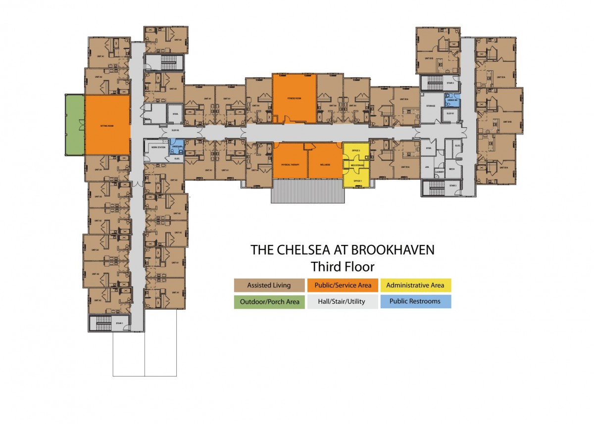 Third floor layout of The Chelsea at Brookhaven.