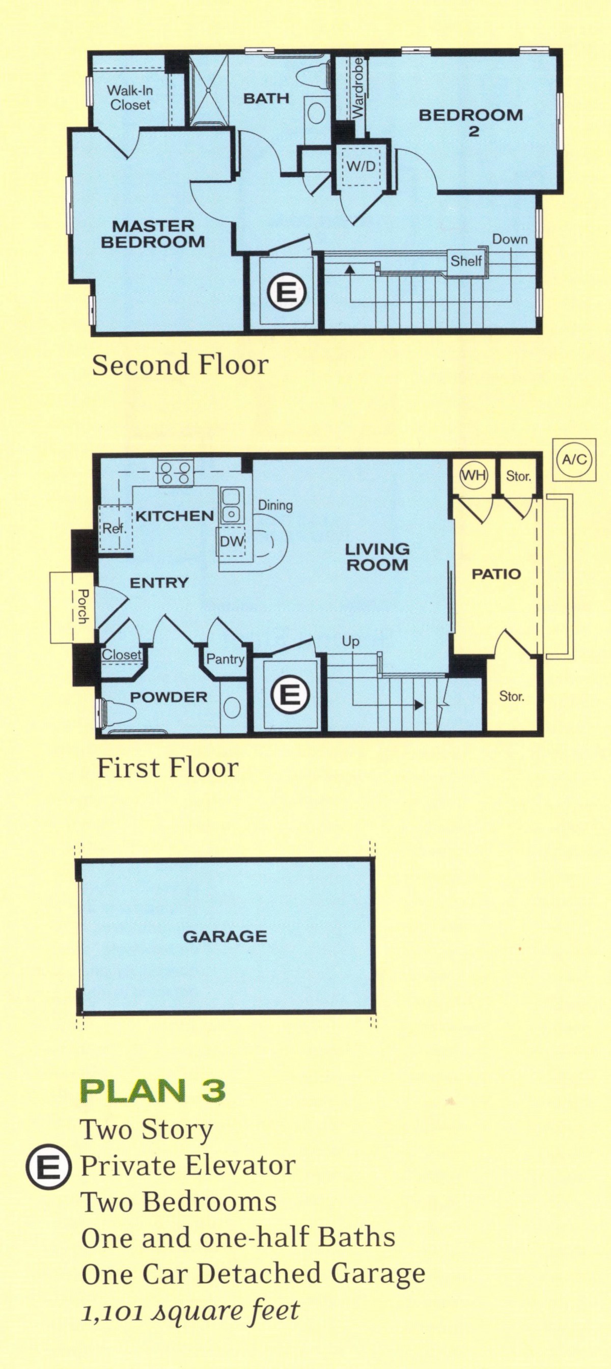 A first floor layout featuring a kitchen, living room, entryway, powder room, patio, and garage.