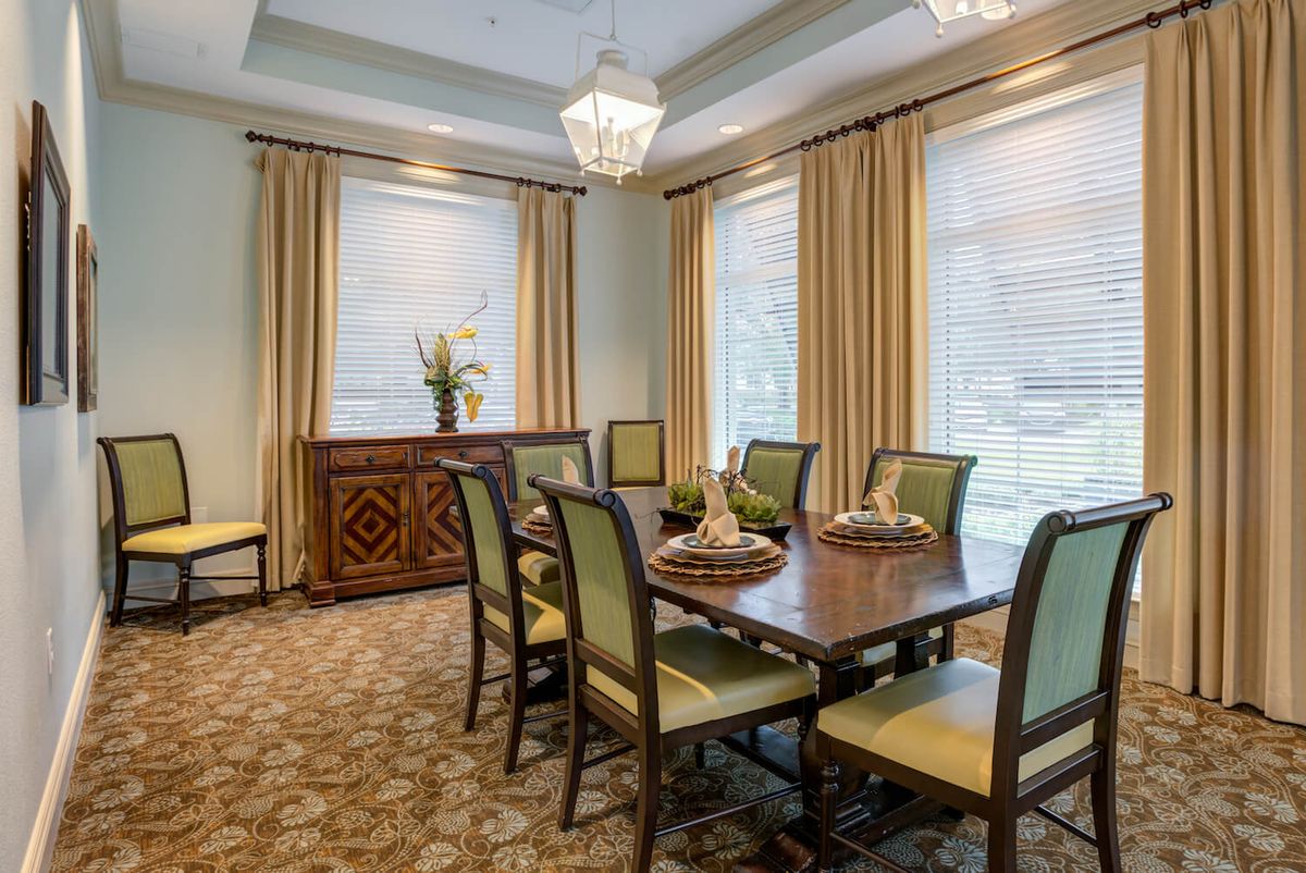 A well-appointed dining room with elegant furnishings and decor.