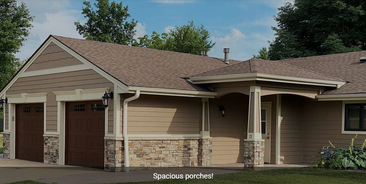 A house with a spacious porch.