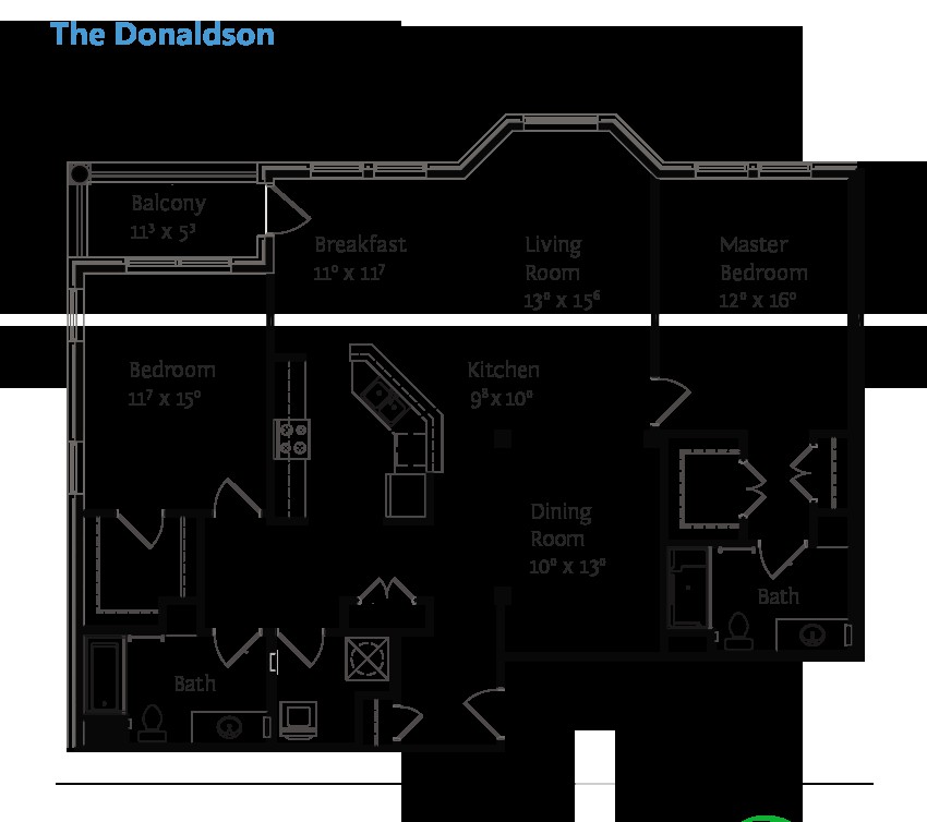 Blueprint of The Donaldson house layout.