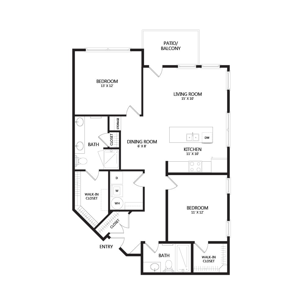 A detailed floor plan showing the layout of a residential space with labeled rooms.