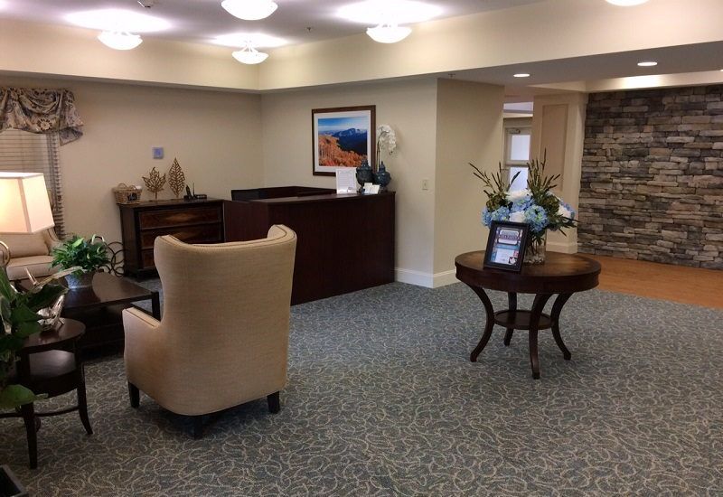 A welcoming lobby with comfortable seating and elegant decor.