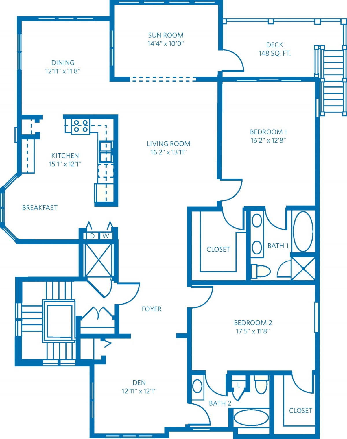 A detailed floor plan of an apartment showing various rooms and their layout.
