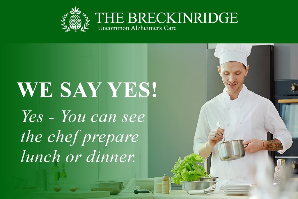 Advertisement for The Breckinridge showcasing a chef preparing meals.