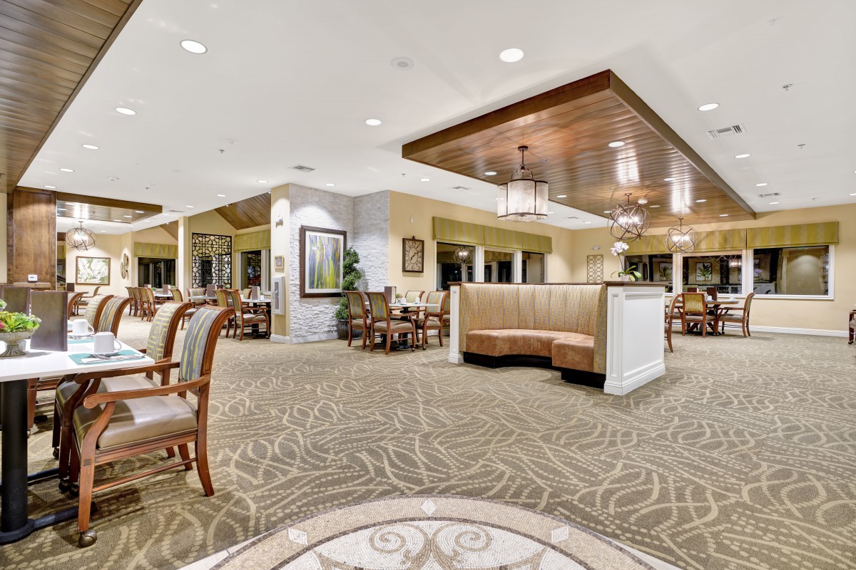 A spacious and elegantly designed lobby with comfortable seating and warm lighting.