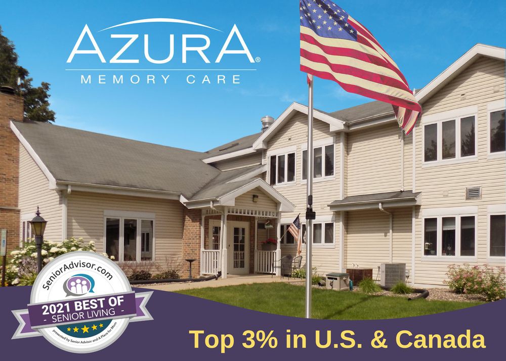 Azura Memory Care facility with an award recognition as part of the top 3% in the U.S. and Canada.