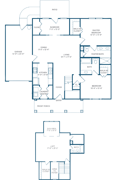 A detailed floor plan of a residential house featuring multiple rooms, including bedrooms, bathrooms, and common areas.