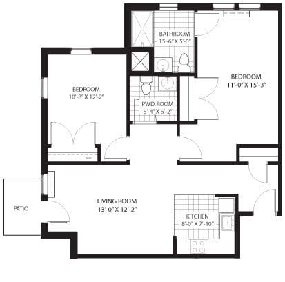 A detailed floor plan showcasing the layout of a residential space with labeled rooms.