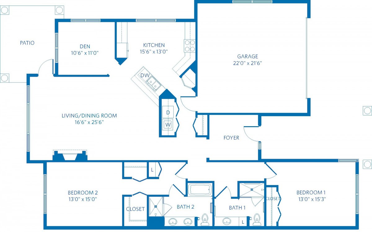 A detailed floor plan showing the layout of a home, including rooms such as bedrooms, living room, kitchen, and dining area.